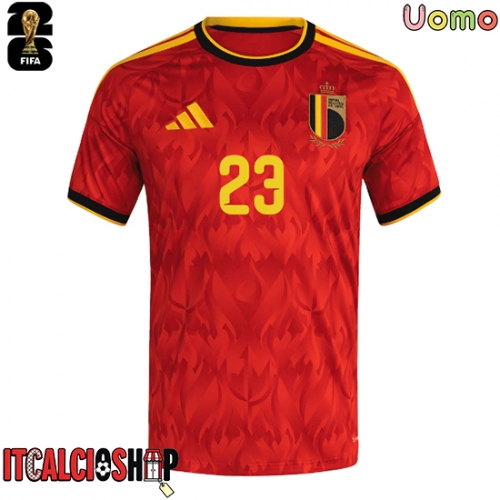 Belgio Michy Batshuayi #23 Prima Maglia Mondiali 2026 Manica Corta